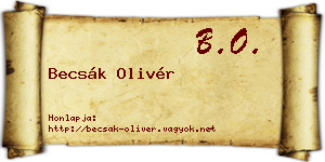 Becsák Olivér névjegykártya